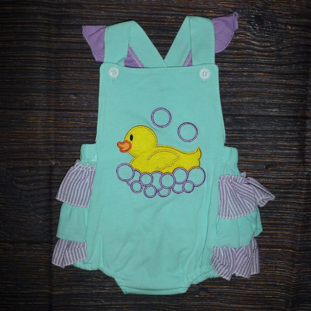 Boutique Baby Girls Duck Romper Jumpsuit - Picture 1 of 3